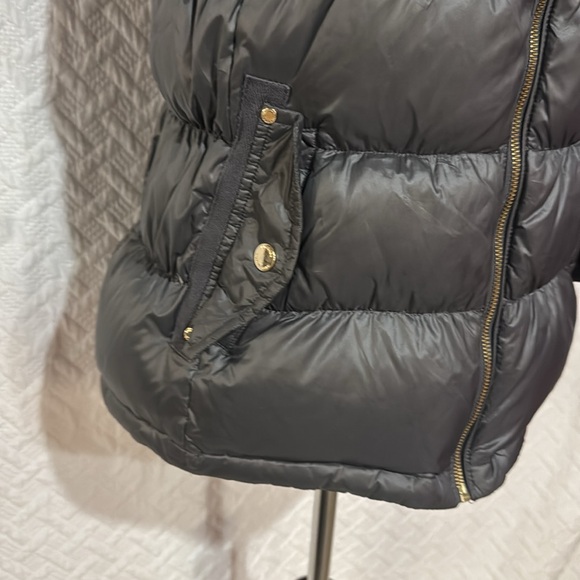 Michael Kors Dark Gray Medium Puffy Vest Detachable Hood - Picture 2 of 7